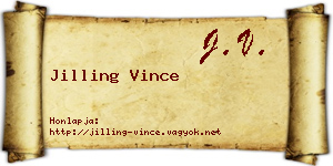 Jilling Vince névjegykártya